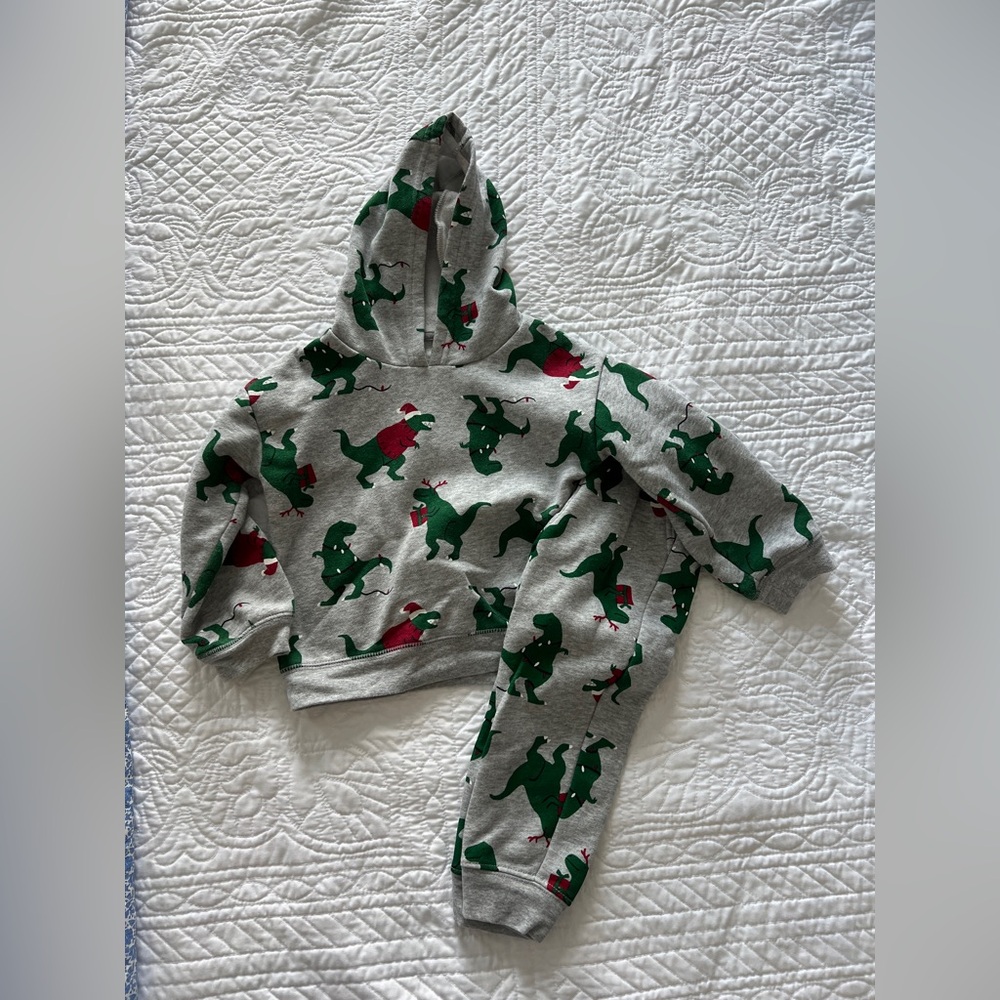 Carter's Holiday TRex Hoodie Set 3T